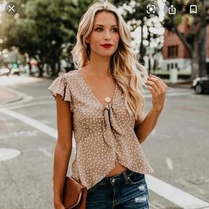 Vici Princess Diaries Taupe Top — NWOT